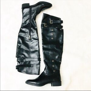 Libby Edelman High Knee Boots Women Size 7.5 Color Black